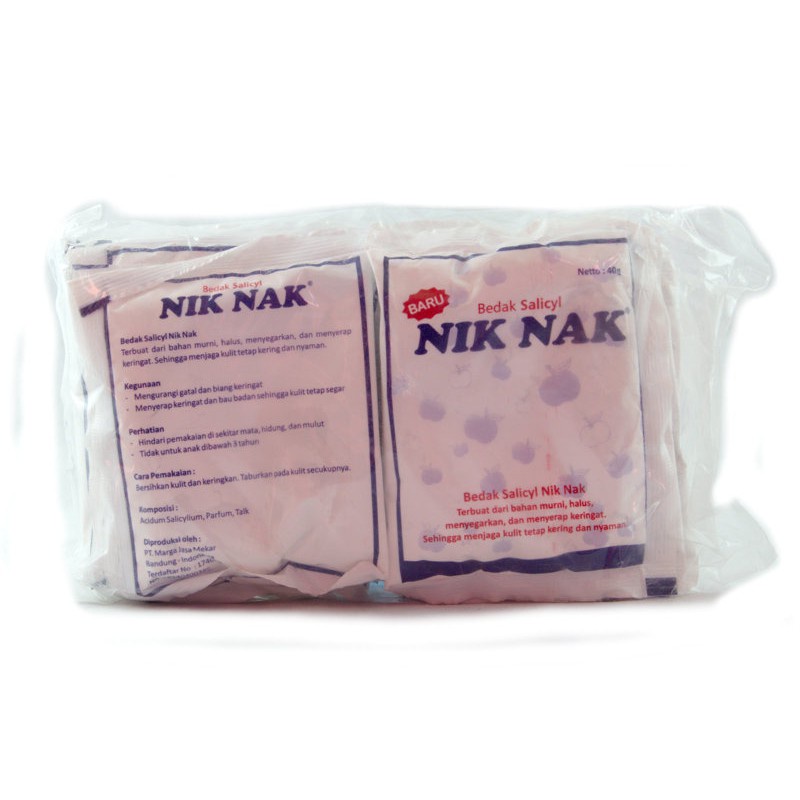 Bedak Salicyl Nik Nak Isi 12 Sachet