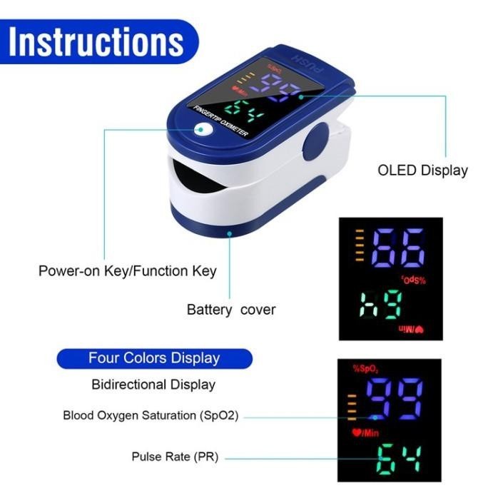 LK87 Pulse Oximeter Fingertip LK87 Led 4WARNA Oxymeter Saturasi Oksigen Darah