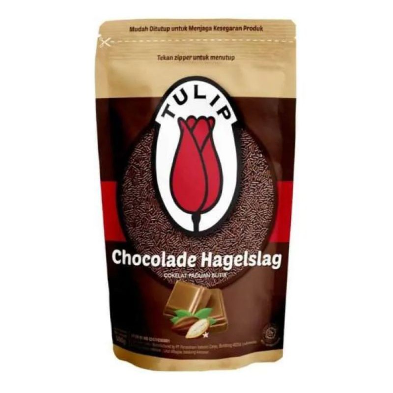 

Tulip Chocolate Hagelslag Pouch 500gr/Coklat Paduan Butir/Meises Coklat Meses