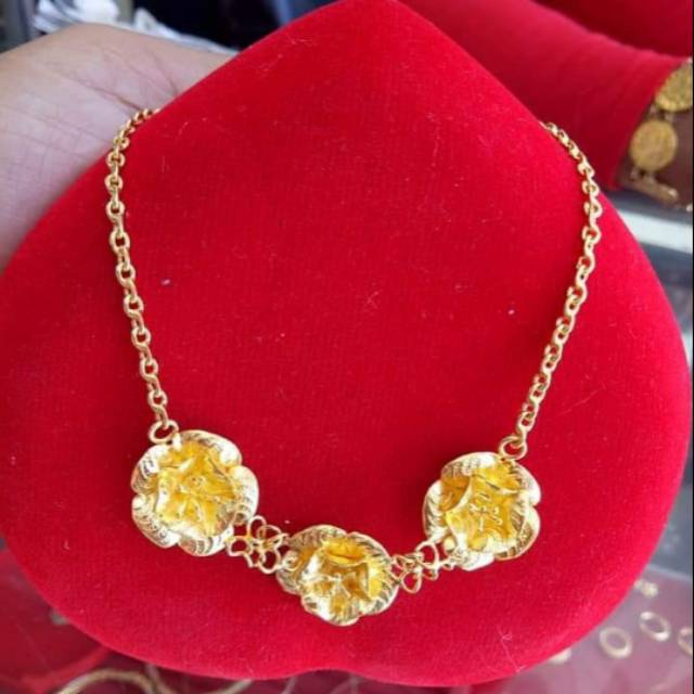  Kalung  bunga Mawar Emas  London  24K kadar 99 9 Shopee 