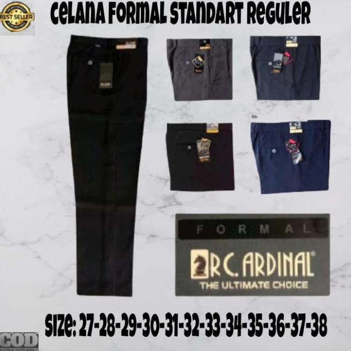 Celana bahan CARDINAL | Kain | Formal kantor | Slim fit pria hitam