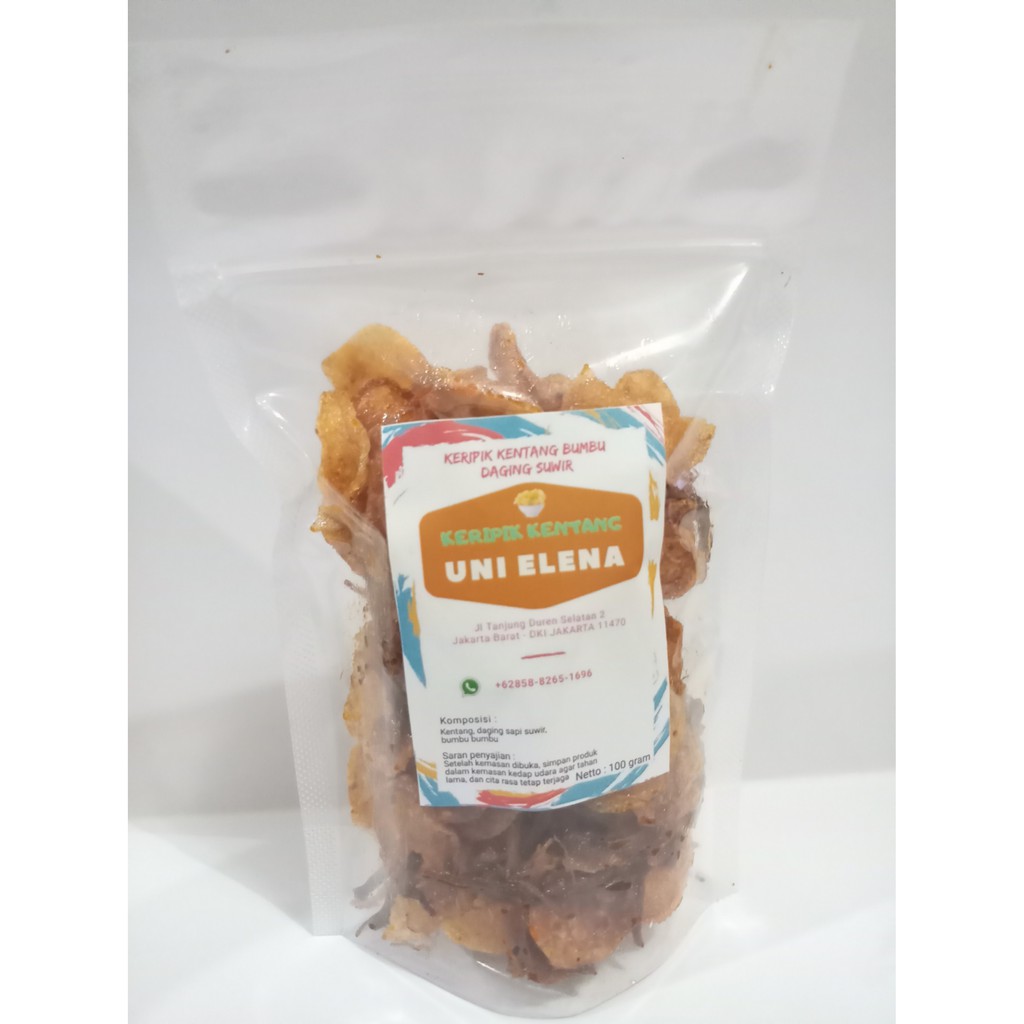 

Keripik Kentang Bumbu Daging Suwir Uni Elena 100gr