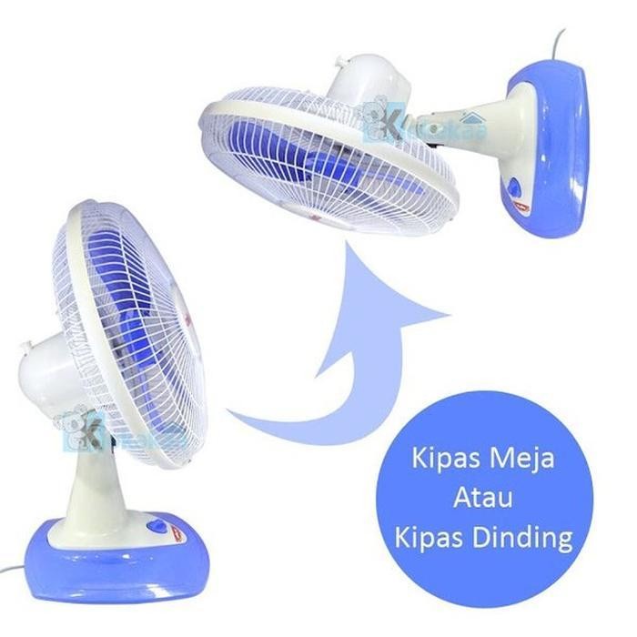 NIKO NKDW 12N DESK WALL FAN KIPAS ANGIN DUDUK MEJA DINDING 2 IN 1 12 INCH 37 WATT