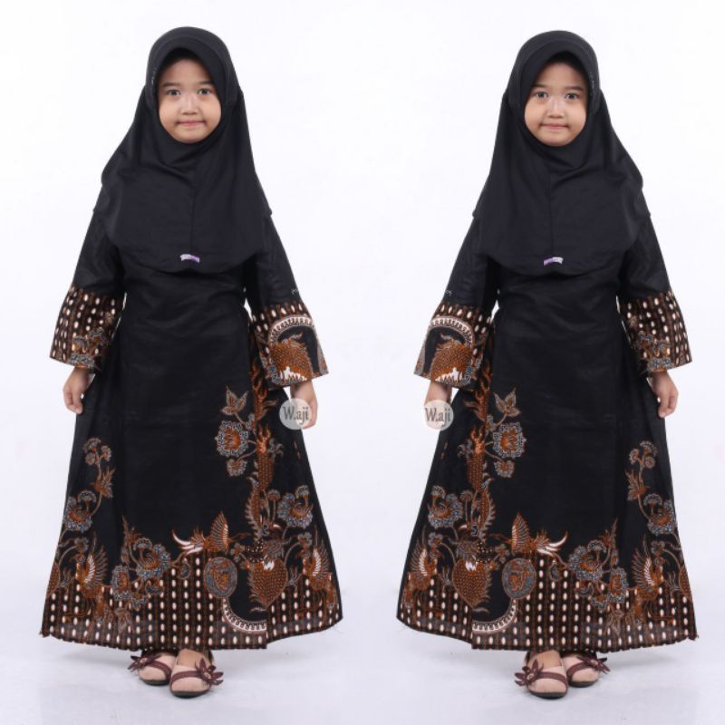 Batik Couple Keluarga NAGA SAKTI Sania Ruffle Ori Batik Couple BBC-Gamis ank