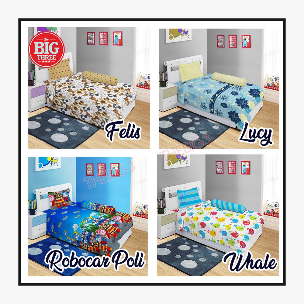 Bedcover + Sprei 120x200 Mobil Kitty Bus Lucu Anak WHALE DUCK - LR LDR 120 BC