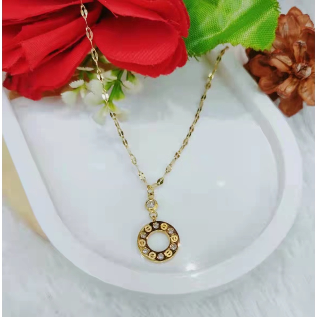 Kalung Titanium Permata Perhiasan Fashion B95,96