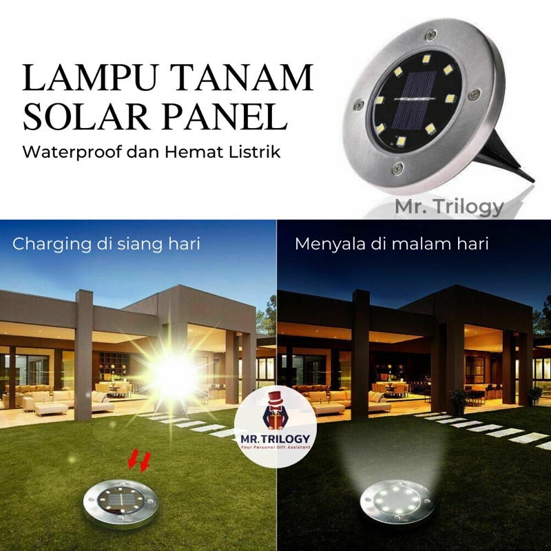 Lampu Taman Solar Panel Tenaga Surya Outdoor Tahan Air Hemat Listrik Canggih Kekinian Aestetik Cahaya Matahari