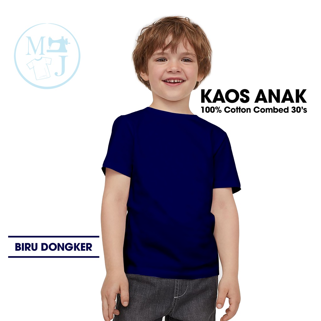 Kaos Polos Biru Dongker / Fashion Anak / Kaos Polos Anak Combed 30s