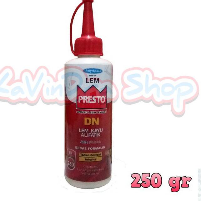 

ハ Lem Kayu Presto DN 250 gr - Kayu ke HPL, MDF, Veneer, Kertas bahkan Keramik - Lem Gitar Special