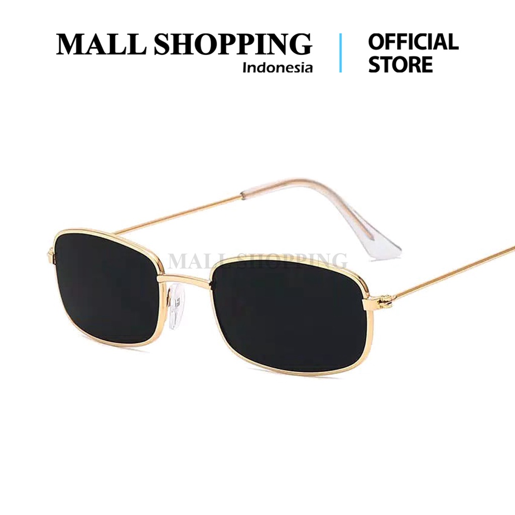 (COD) Kacamata Sunglassess Kacamata Kotak Retro Wanita / Pria MALLSHOPPING