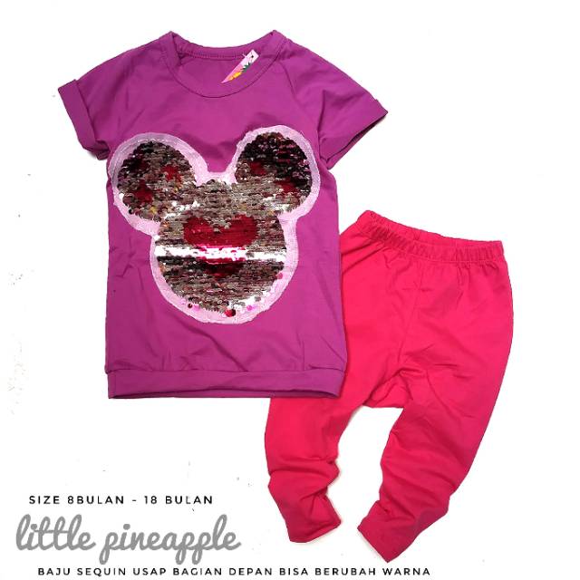 Little pineapple sequin usap bayi / baju sequin / baju usap/ bajubayi