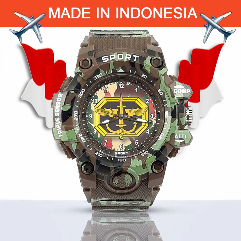 {Istimewa} Jam Tangan KOPASUS (TNI) -Coklat Army Water Resistant