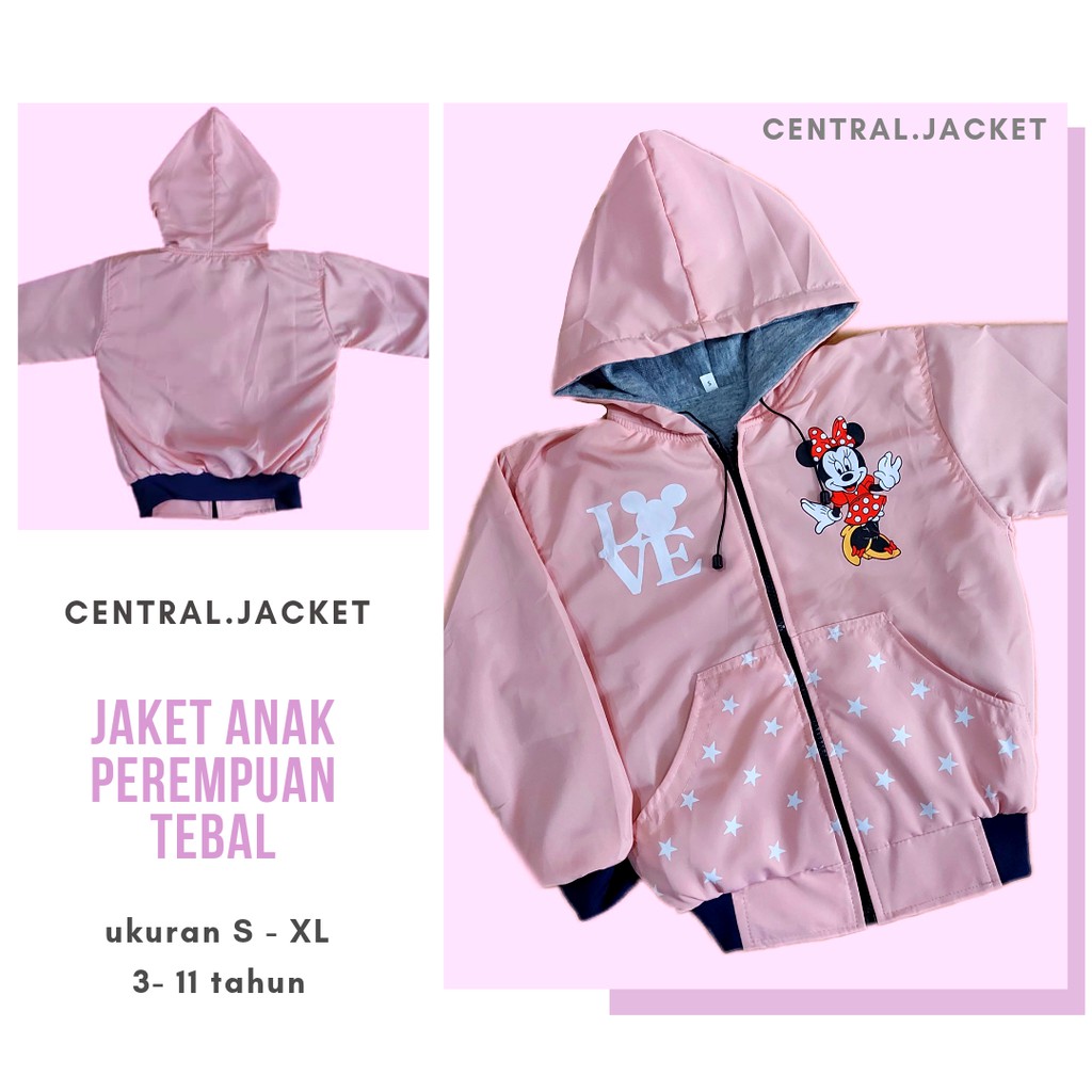 Jaket Anak Perempuan Tebal Karakter Mickey - Jaket Anak Musim Dingin