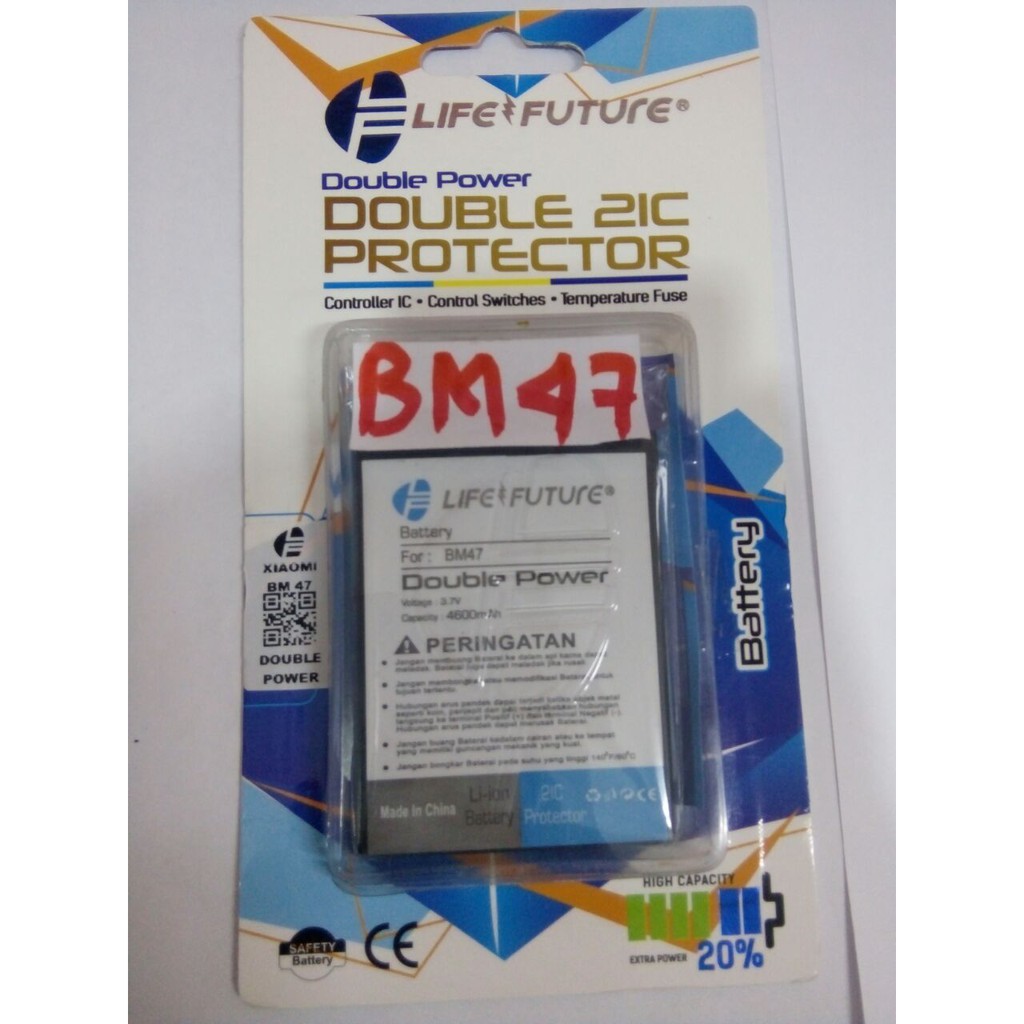 BATTERY BATERAI XIOMI BM 47 DOUBLE POWER