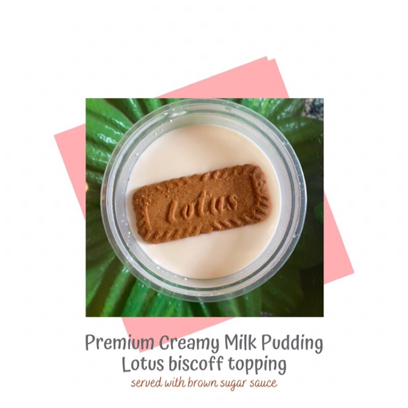 

CREAMY MILK PUDDING WITH LOTUS BISCOFF TOPPING