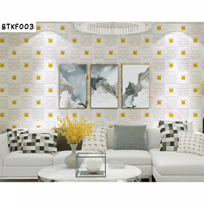 WALLPAPER 3D FOAM MOTIF BATIK  WALLSTICKER 70X70CM WALL STIKER. WALLPAPER MURAH PONTIANAK