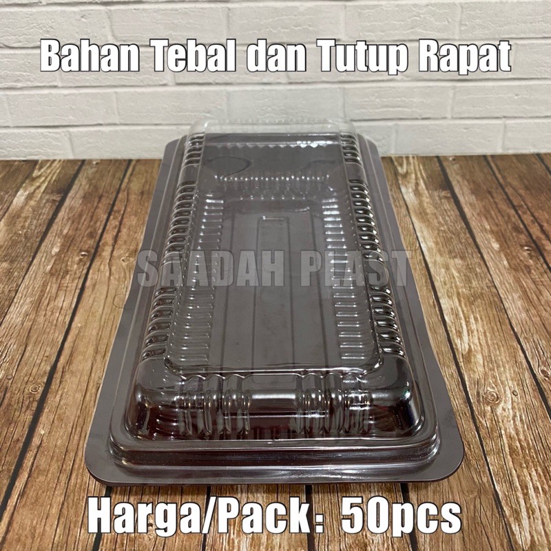 (ISI 50) Mika brownies M Tanggung Tray Box Sushi sedang Medium