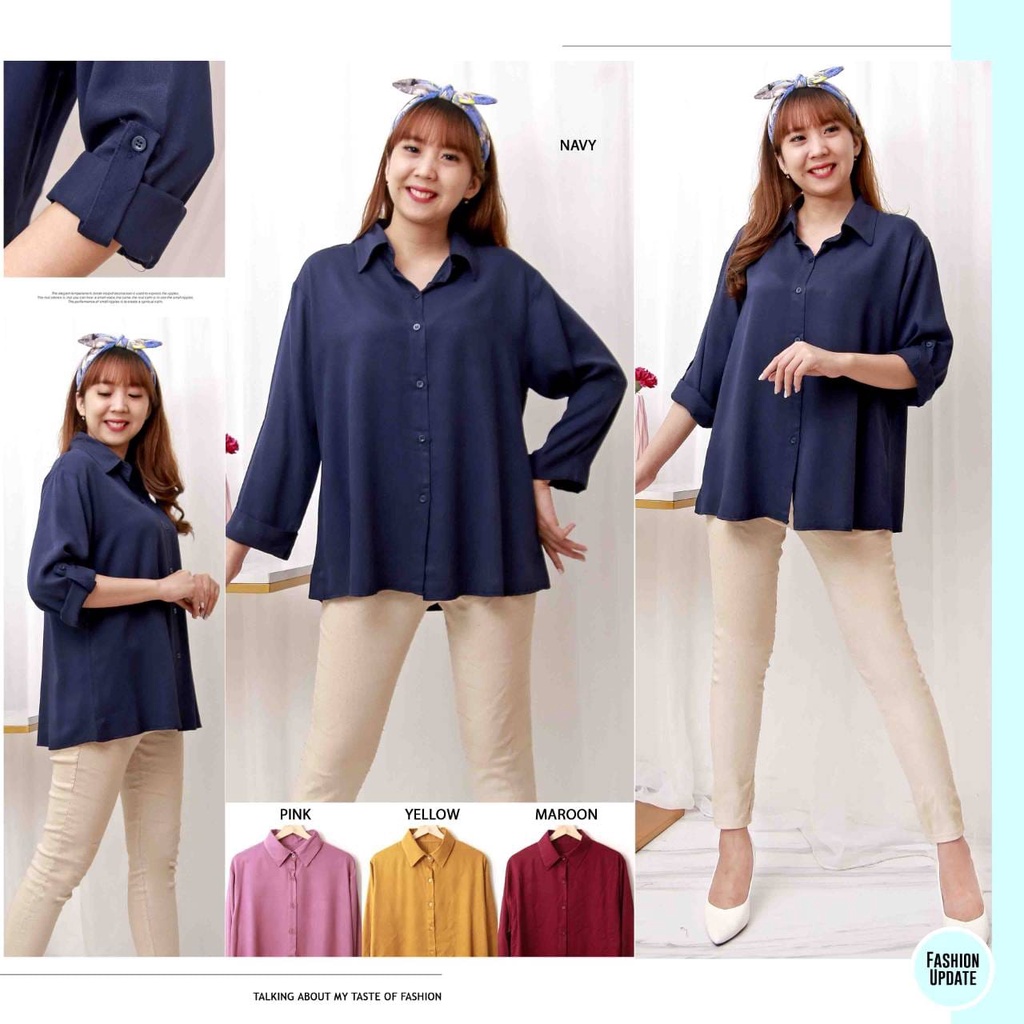 KEMEJA POLOS TANGAN SKODER RAYON TWILL PREMIUM IMPORT