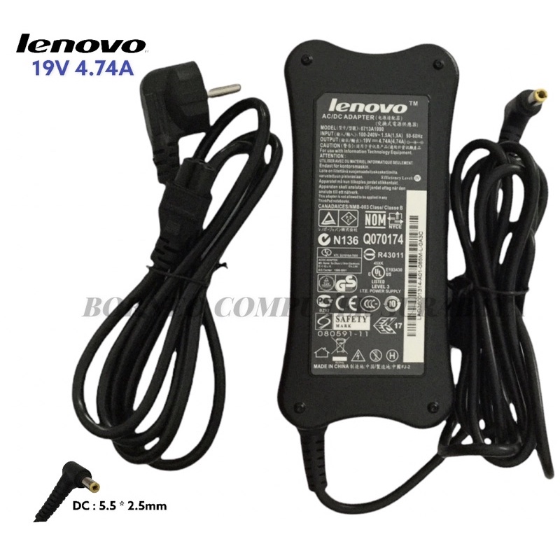 ADAPTOR LENOVO 19V 4.74A + KABEL POWER