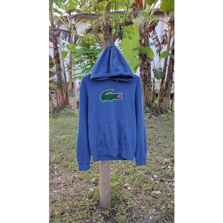 Hoodie lacoste big logo blue (ORI)
