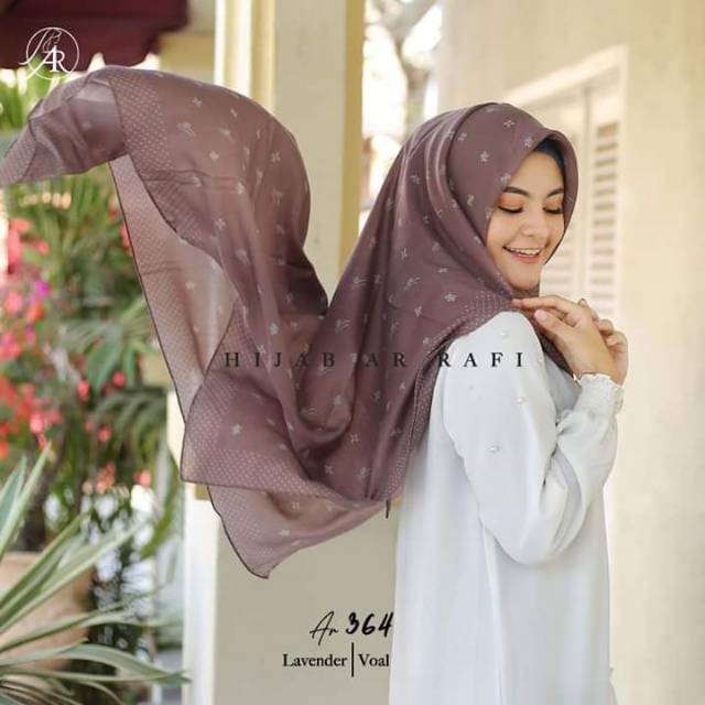 COD✅ Hijab Arrafi AR 364 kerudung segi empat intan jilbab square voal hijab scarf motif polkadot