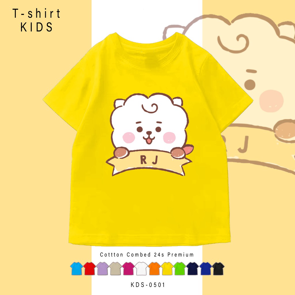 KDS0501 BT21 CUTE NAME / KAOS ANAK-ANAK / BAJU KIDS / BAHAN COMBED 24S PREMIUM