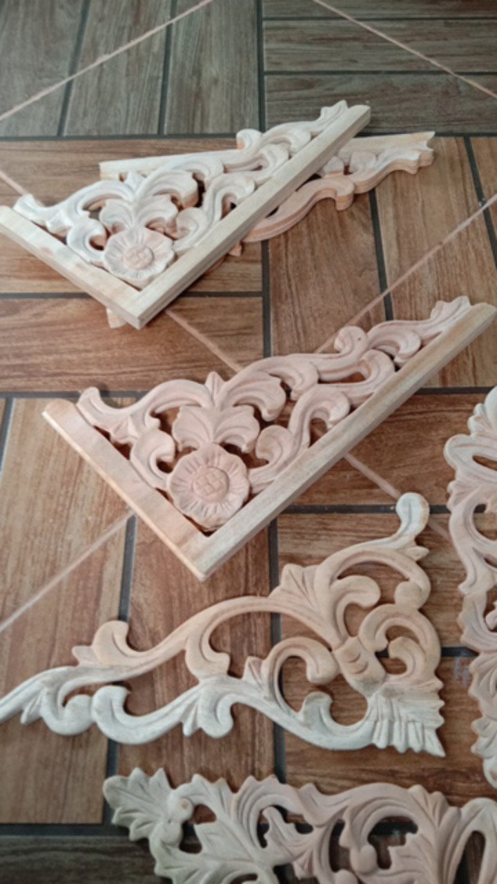 Ornamen Ukir Kayu Ukir Sudut Tradisional Jawa Jepara Indonesia