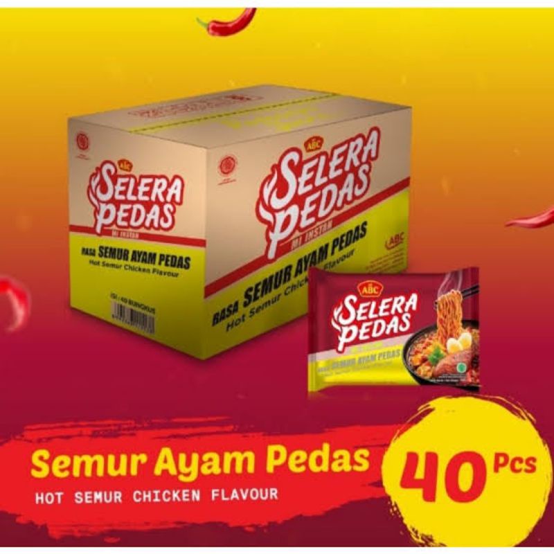 Mie ABC Selera Pedas 1 Dus (40 pcs)