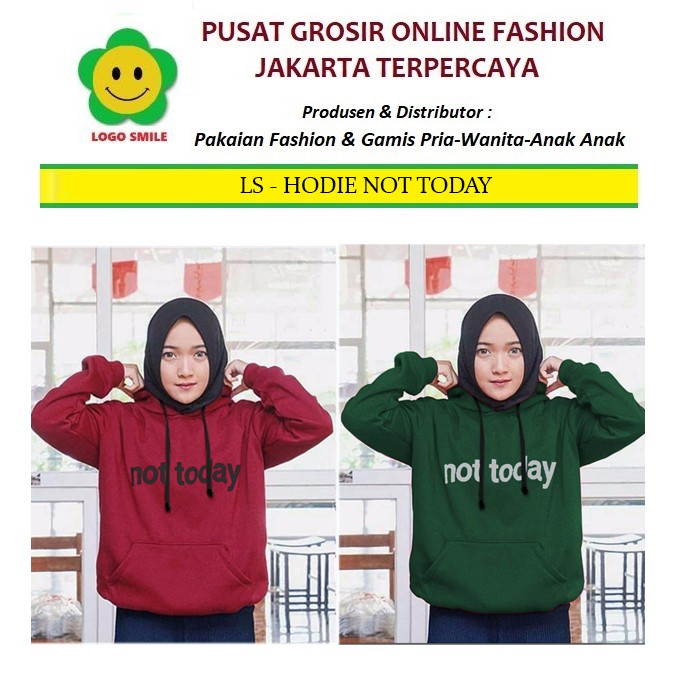 Hodie Not Today - Logo Smile (LS) - Ukuran XL - Matt Fleece