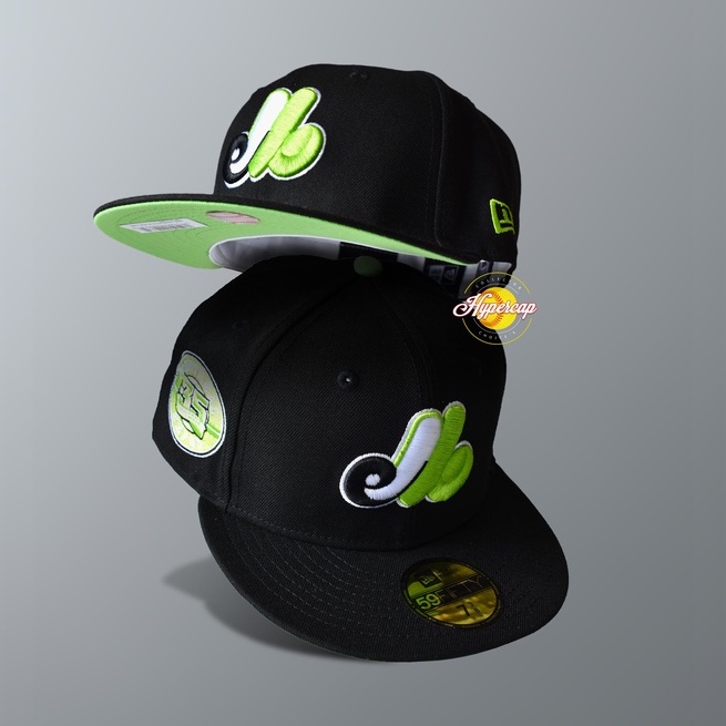 MONTREAL EXPOS 35TH ANNIVERSARY BLACK - LIME UV | Topi New Era