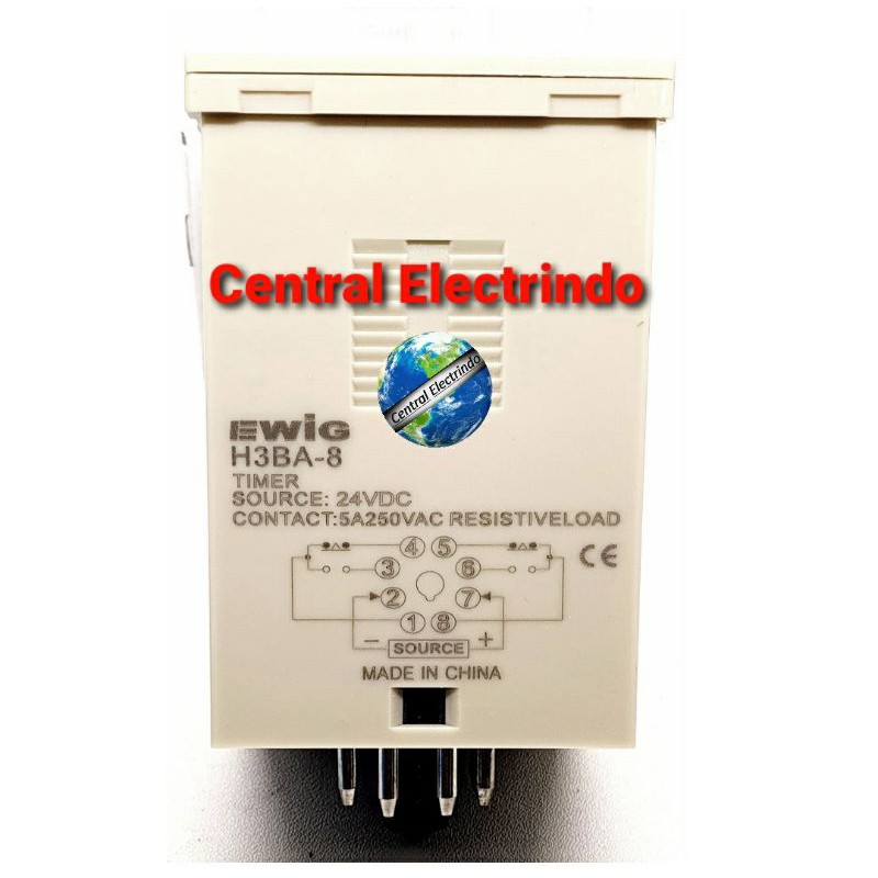 Timer H3BA-A8 24VDC EWIG + Socket 8Pin EWIG.