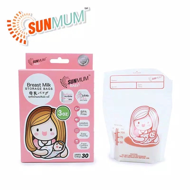 Makassar - SUNMUM Baby Breastmilk Storage Bags Kantong ASI 100ml isi 30Pcs