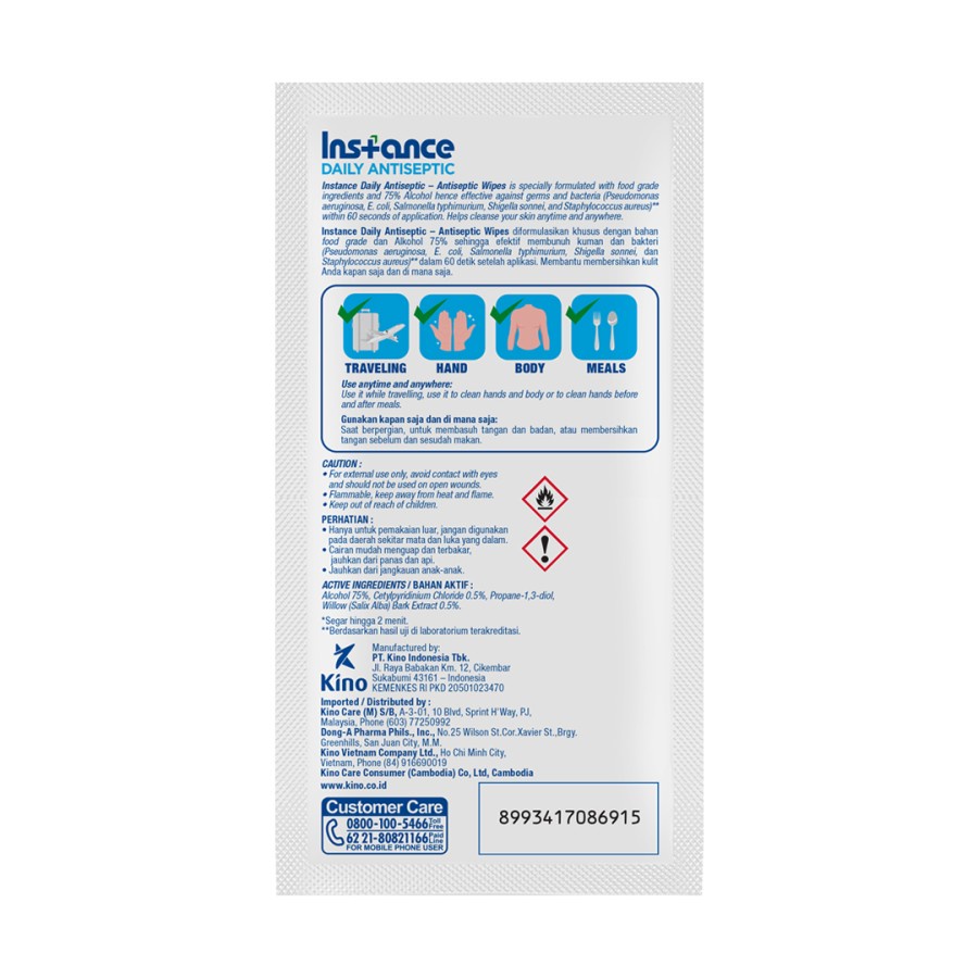 Instance Tisu Antiseptic Food Grade isi 10 pcs