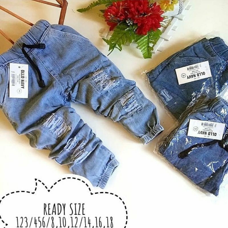 JOGER RIPPED CELANA PANJANG ANAK 1-8 Tahun Celana Panjang Anak Jeans