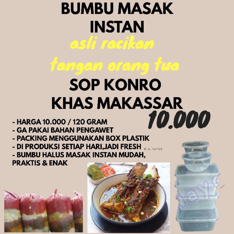 

BUMBU SOP KONRO KHAS MAKASAR - BUMBU MASAK INSTAN MUDAH PRAKTIS ENAK - BUMBU MASAK INSTAN SOP CONRO