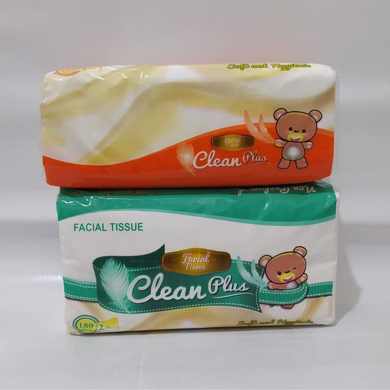 TISSUE WAJAH CLEAN PLUS 2 PLY 180 SHEETS / TISSU WAJAH /  TISSUE