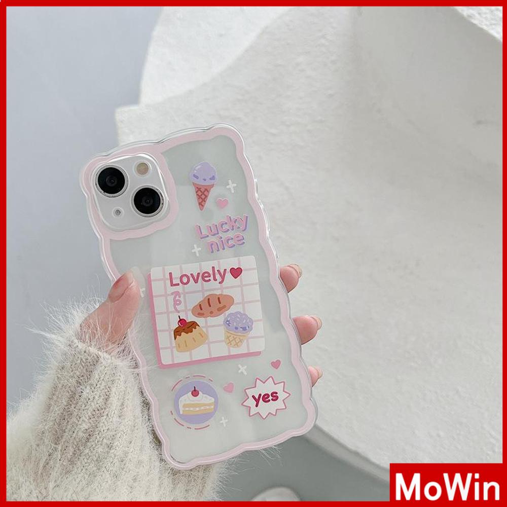 iPhone Case Silicone Soft Case Clear Case Wave Non-Slip Shockproof Camera Cover Protection Cute Cake Compatible For iPhone 13 Pro Max iPhone 12 Pro Max iPhone 11 iPhone7 Plus