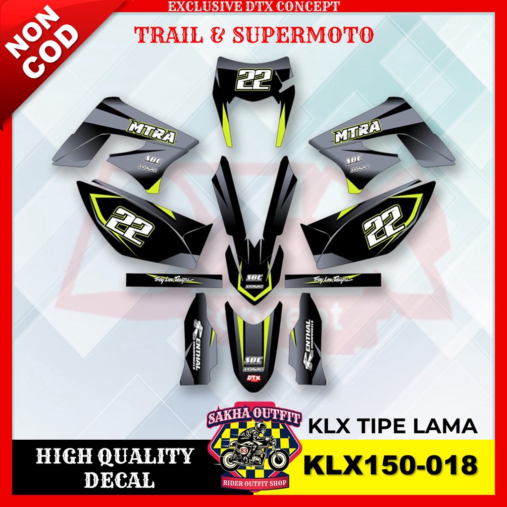 Decal KLX stiker motor stiker trail KLX stiker motor keren decal KLX 150 stiker variasi motor decal 