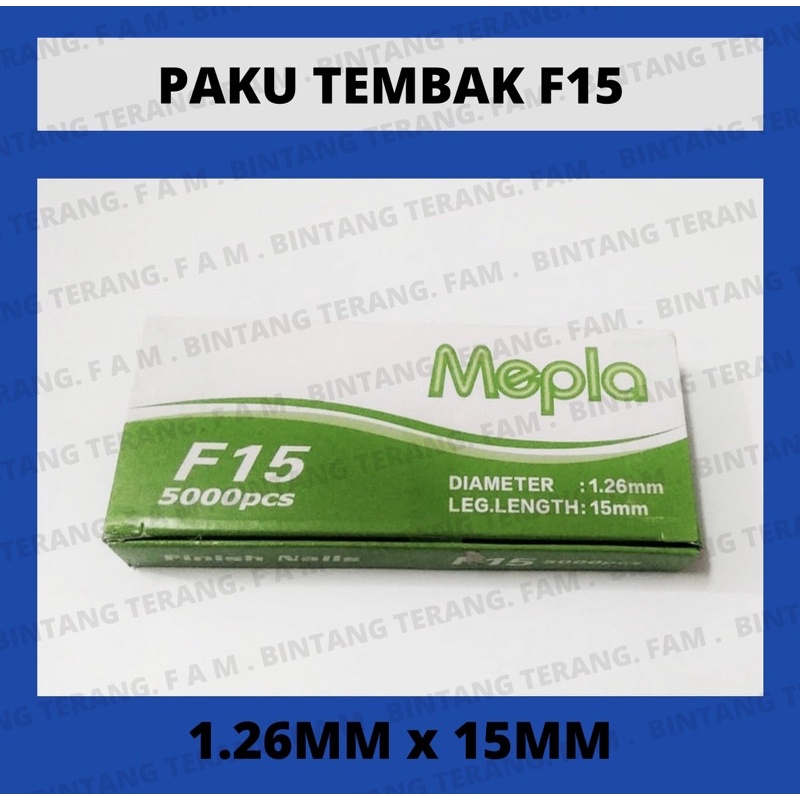 

Isi paku tembak angin staples f15 mepla hijau