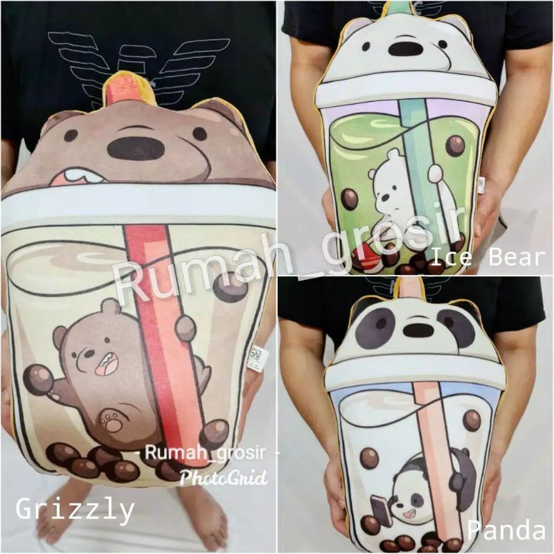 Bantal Boneka Bubble Tea Bear Beruang Panda