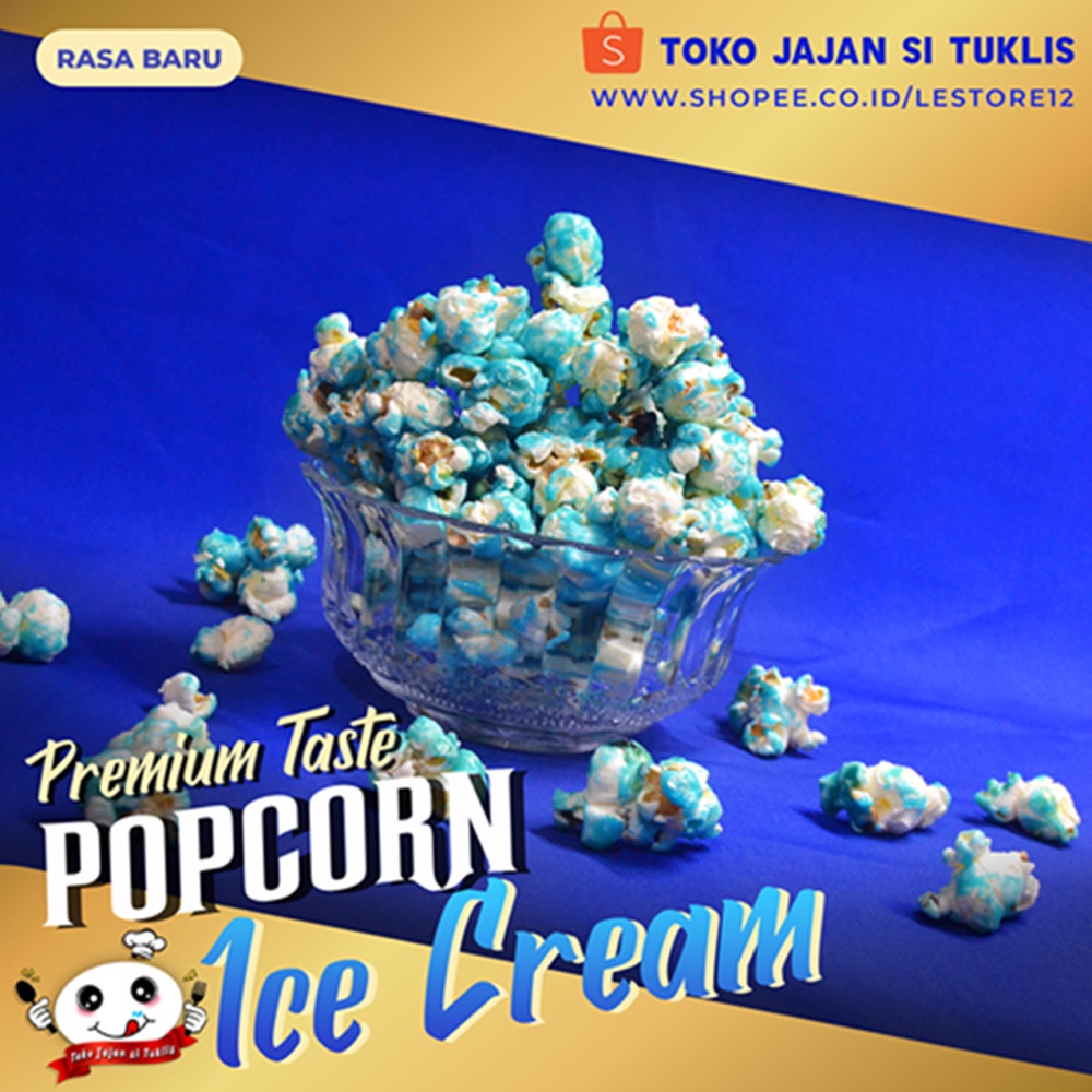 

ICE CREAM POPCORN , POPCORN RASA ES KRIM VANILLA , ENAK