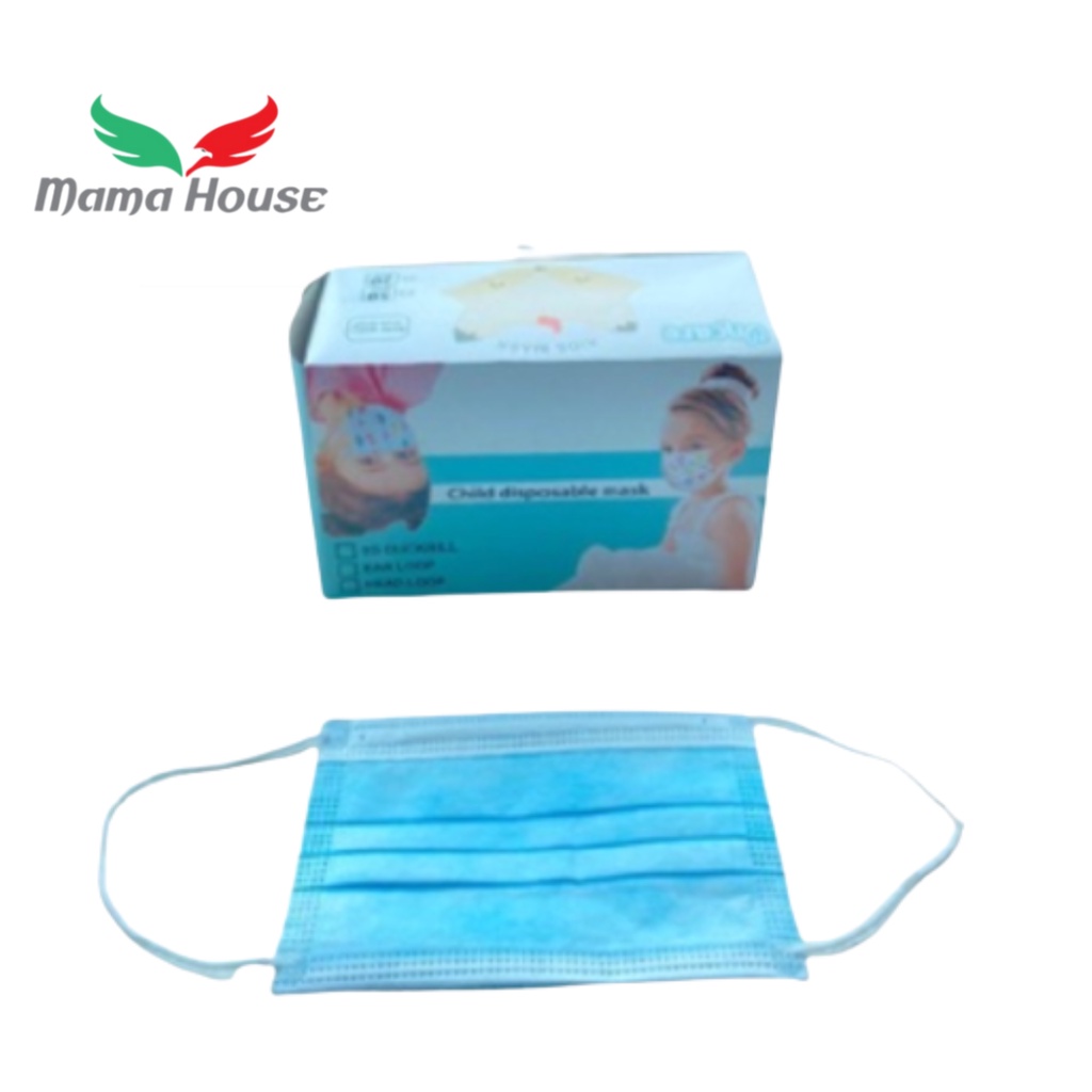 [MH] Masker Earloop Anak Polos 3 Ply Isi 50pcs