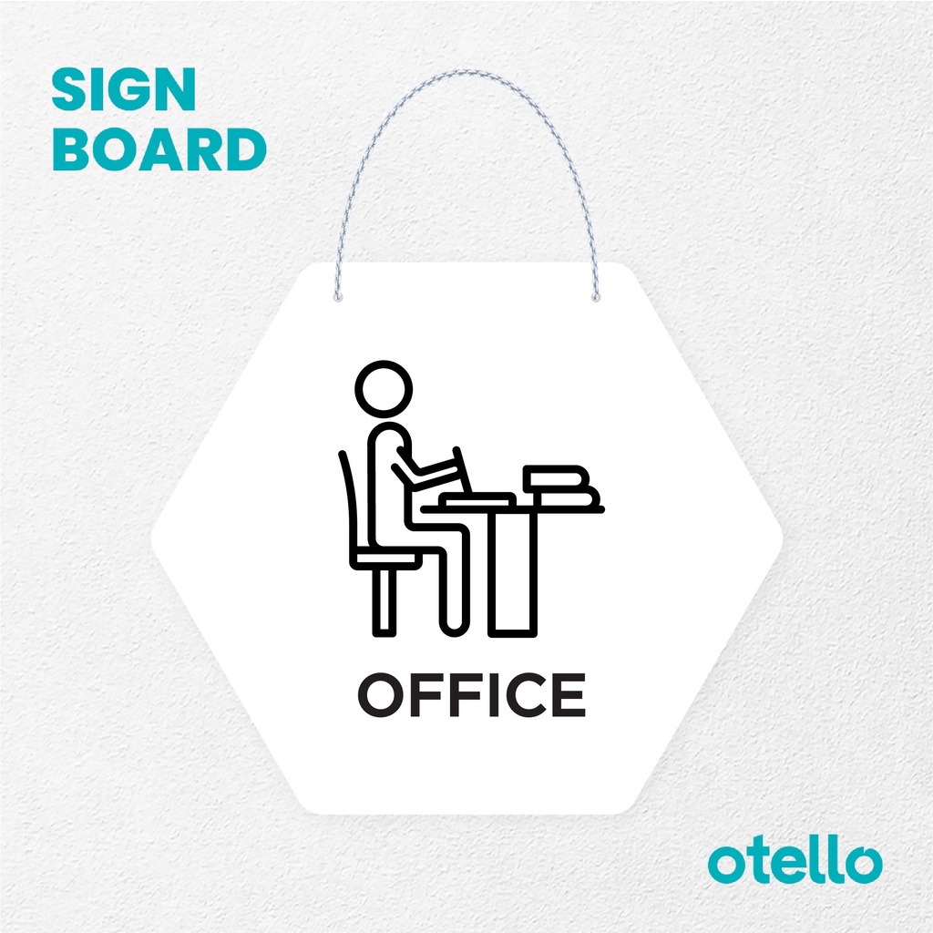 Otello Signage Office Signage Board Acrylic Papan Gantung Akrilik Rantai Petunjuk Toko Modern Minimalist Kafe Restoran Kantor Gedung Cafe