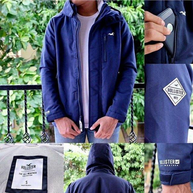 navy hollister jacket