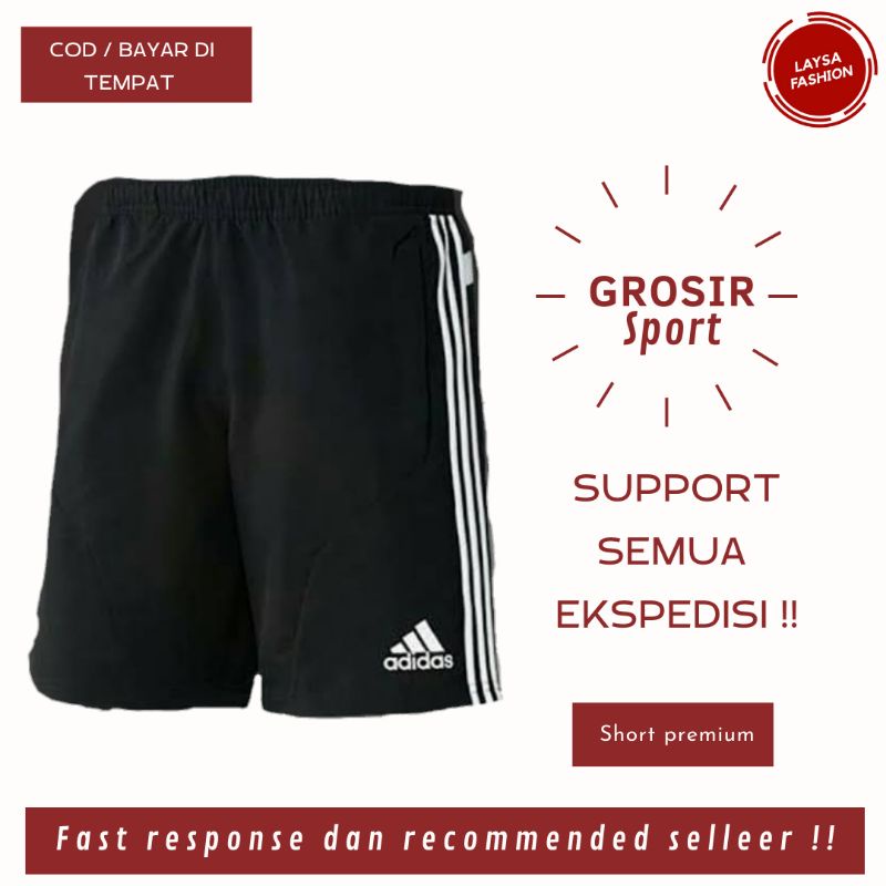 COD Celana Pendek Santai Celana Olahraga Polos Hitam Kolor Pria Wanita Casual Boxer Pendek Celana Pendek Olahraga Pria dan Wanita Celana Sport Celana Olahraga Running Gym Lari Polos Hitam Logo Adidas List Putih Celana Kolor Boxer Pendek Bahan Dryfit Murah