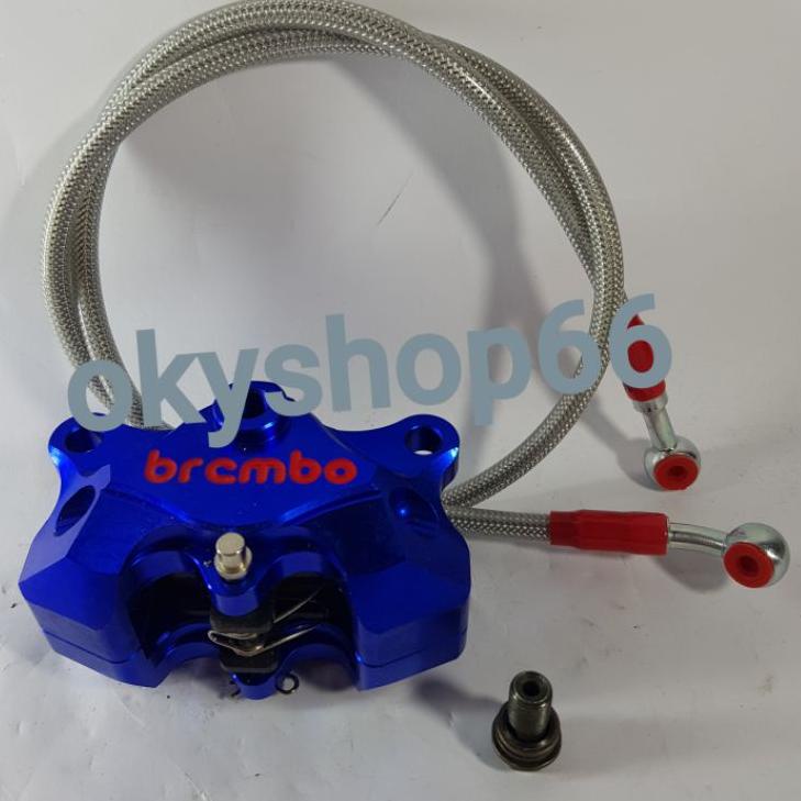 ♤ kaliper brembo 2piston plus selang rem depan carbon semua motor bisa ➥
