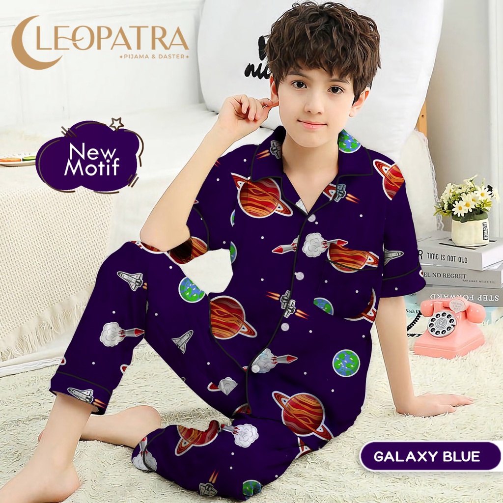 Cleopatra Piyama Anak Laki Motif Karakter Usia 6-8 tahun (size 8) Setelan Baju Tidur