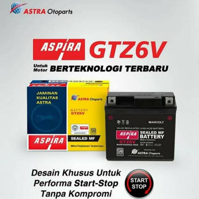 AKI MOTOR SUZUKI SATRIA FU NEW SATRIA FU GSX 150 R ASPIRA ASTRA GTZ6V ORIGINAL AKI KERING