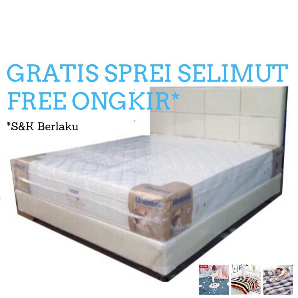 Spring Bed Uniland Plushtop Divan Sandaran Komplit (Best Seller)