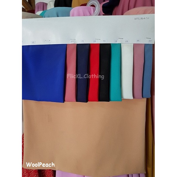 Bahan Kain Woolpeach Wolfis Wolvis Gamis Syari Dress Jilbab Kerudung Cadar Gaun